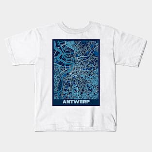 Antwerp - Belgium Peace City Map Kids T-Shirt